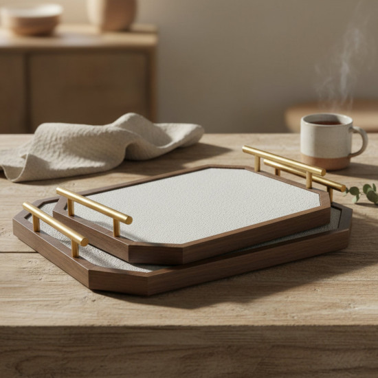Wooden Tray Set 2 Pcs